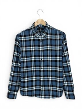 NWOT Banana Republic Standard-Fit Lightweight Flannel Shirt Plaid Blue S